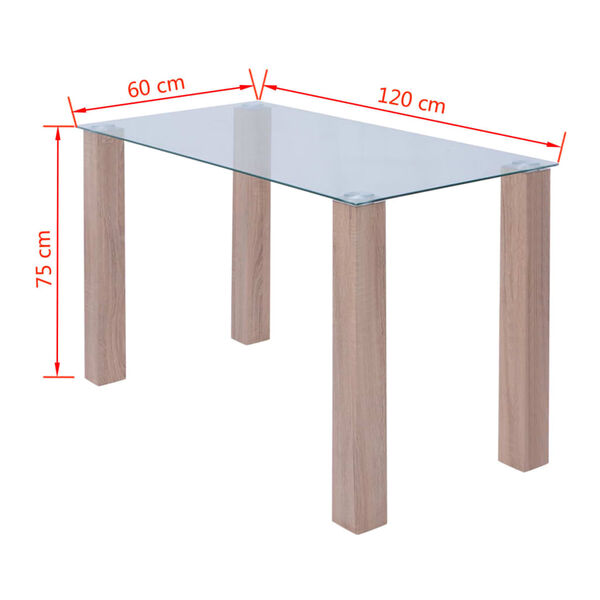 vidaXL Table de salle &agrave; manger en verre 120x60x75 cm