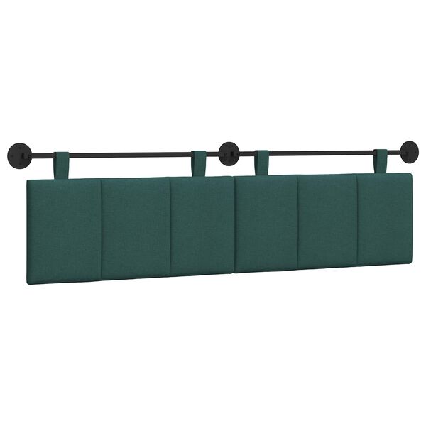 vidaXL T&ecirc;te de lit suspendue Ray&eacute; Vert fonc&eacute; 190 x 55 x 5 cm tissu