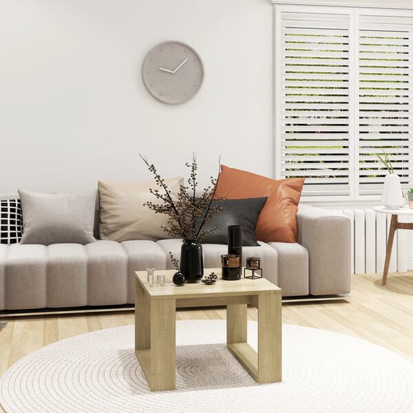 vidaXL Table d'appoint Ch&ecirc;ne sonoma 50x50x35 cm Bois d&rsquo;ing&eacute;nierie