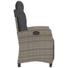 vidaXL Ensemble de bistro 3 pcs avec coussins gris r&eacute;sine tress&eacute;e