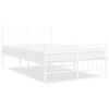 vidaXL Cadre de lit m&eacute;tal sans matelas et pied de lit blanc 120x190 cm