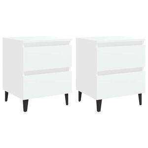 vidaXL Tables de chevet 2 pcs blanc 40x35x50 cm bois d'ing&eacute;nierie