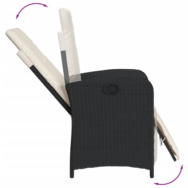 vidaXL Ensemble &agrave; manger de jardin coussins 7pcs Noir R&eacute;sine tress&eacute;e