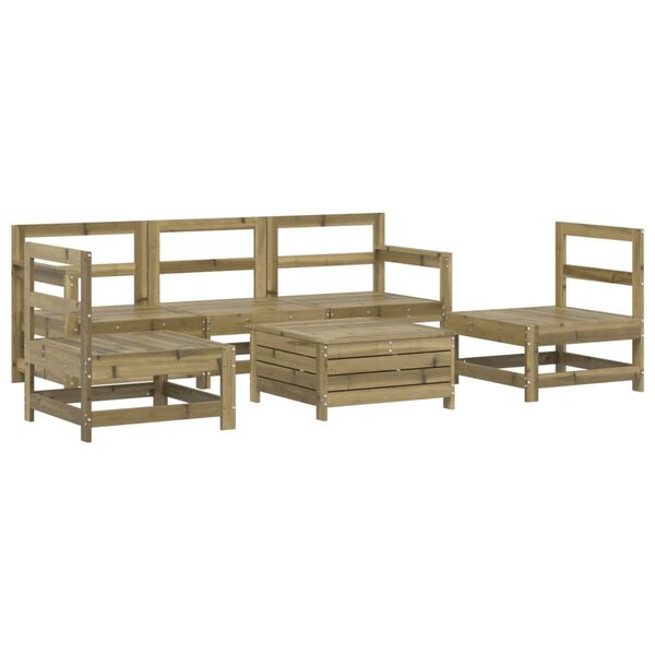 vidaXL Salon de jardin 6 pcs bois de pin impr&eacute;gn&eacute;