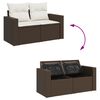 vidaXL Salon de jardin avec coussins 7 pcs marron résine tressée