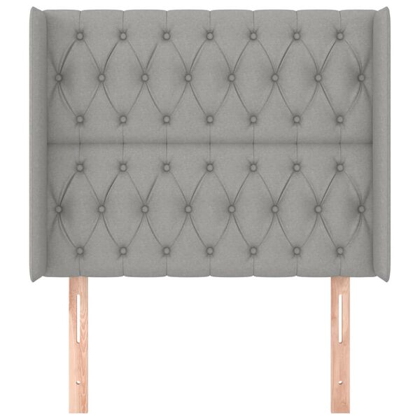 vidaXL T&ecirc;te de lit avec oreilles Gris clair 93x16x118/128 cm Tissu