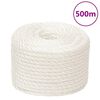vidaXL Corde de travail Blanc 10 mm 500 m polypropylène