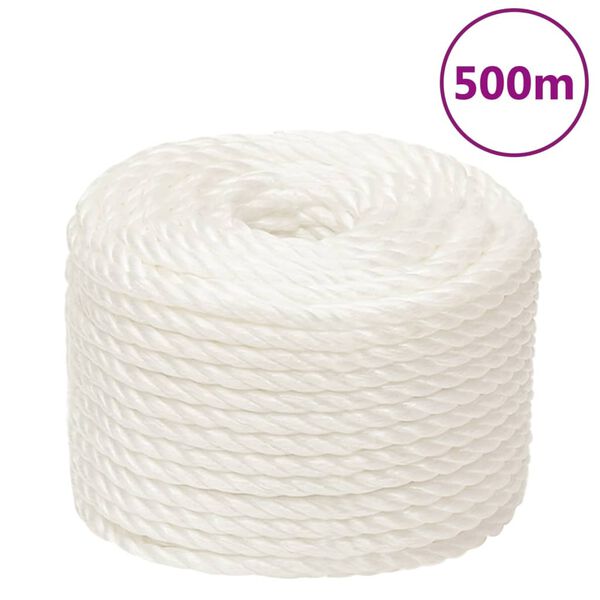 vidaXL Corde de travail Blanc 10 mm 500 m polypropylène