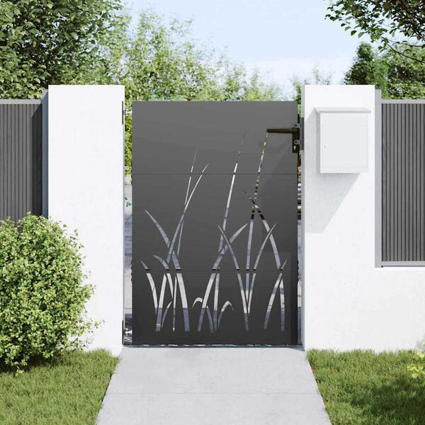 vidaXL Porte de Jardin Noir 85 x 125 cm Acier peint par poudre