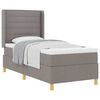 vidaXL Lit &agrave; ressorts avec t&ecirc;te de lit Taupe 90 x 190 cm tissu