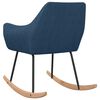 vidaXL Chaise &agrave; bascule Bleu Tissu