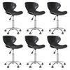 vidaXL Chaises pivotantes &agrave; manger lot de 6 noir similicuir