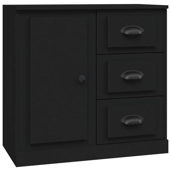 vidaXL Buffet noir 70x35,5x67,5 cm bois d'ing&eacute;nierie
