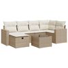 vidaXL Salon de jardin avec coussins 7 pcs beige r&eacute;sine tress&eacute;e