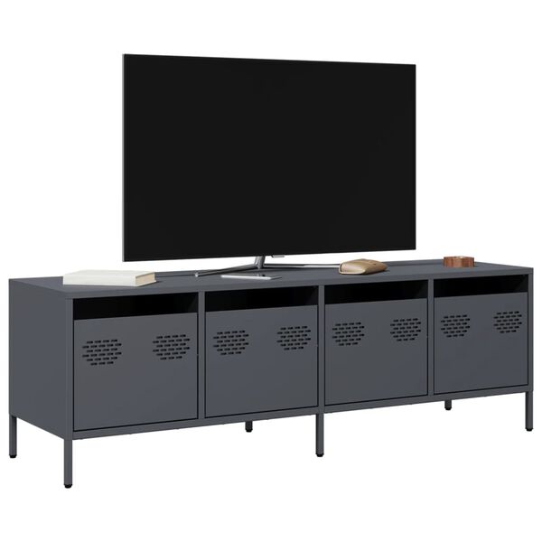 vidaXL Meuble TV anthracite 135x39x43,5 cm acier lamin&eacute; &agrave; froid