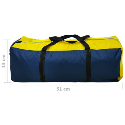 vidaXL Tente de camping pour 4 personnes Bleu marine/jaune