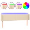 vidaXL T&ecirc;te de lit &agrave; LED Cr&egrave;me 163x16x78/88 cm Tissu