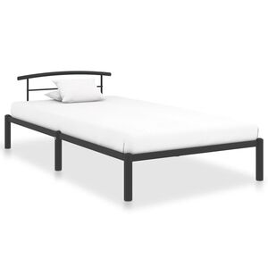 vidaXL Cadre de lit sans matelas noir métal 100x200 cm