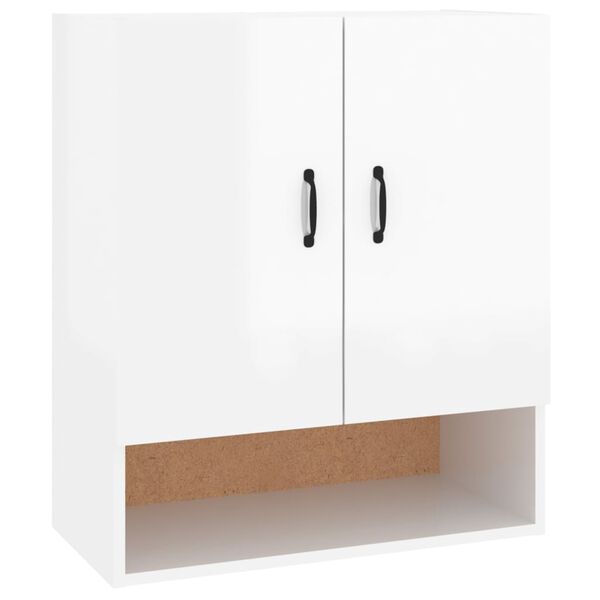 vidaXL Armoire murale Blanc brillant 60x31x70 cm Bois d'ing&eacute;nierie