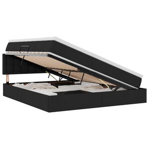 vidaXL Lit avec rangement et matelas avec matelas Noir 160 x 200 cm