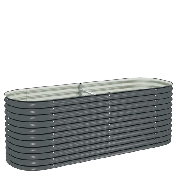 vidaXL Lit sur&eacute;lev&eacute; de jardin 240x80x81 cm Acier galvanis&eacute; Gris