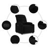 vidaXL Fauteuil inclinable Noir Tissu