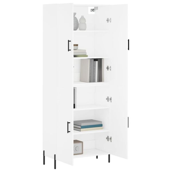 vidaXL Buffet haut Blanc 69,5x34x180 cm Bois d'ing&eacute;nierie
