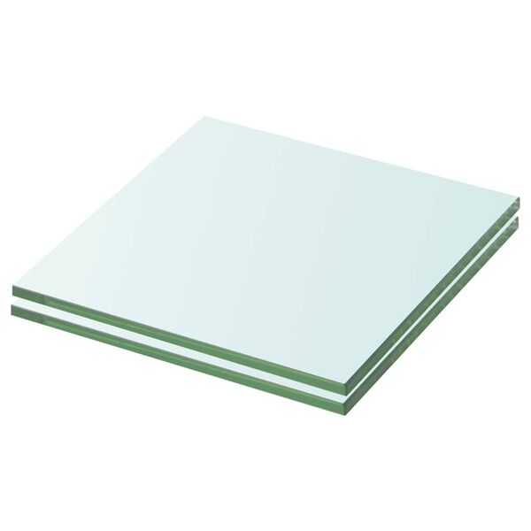 vidaXL Panneaux d'&eacute;tag&egrave;re 2 pcs Verre Transparent 20 x 15 cm