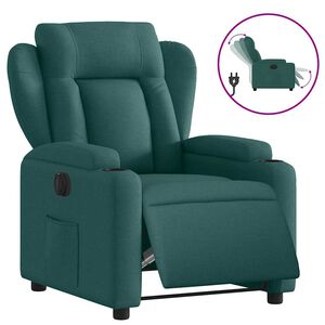 vidaXL Fauteuil inclinable &eacute;lectrique Vert fonc&eacute; Tissu