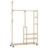 vidaXL Porte-v&ecirc;tements et &eacute;tag&egrave;res et roulettes 100x38x175,5cm bambou