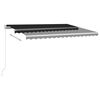 vidaXL Auvent manuel r&eacute;tractable avec LED 450x300 cm Anthracite