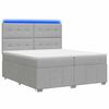 vidaXL Lit boxspring LED avec matelas Gris clair 200 x 200 cm Tissu