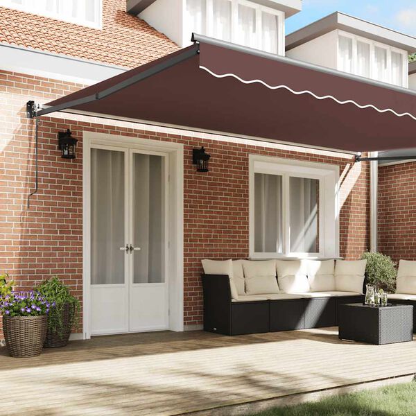vidaXL Auvent r&eacute;tractable automatique marron 500x300 cm