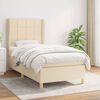 vidaXL Sommier &agrave; lattes de lit avec matelas Cr&egrave;me 80x200 cm Tissu