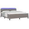 vidaXL Lit &agrave; ressorts avec matelas avec LED Taupe 180 x 200 cm tissu