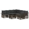vidaXL Ensemble de canap&eacute; de jardin 9 pc Gris et Gris fonc&eacute; polyrotin