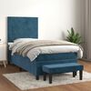 vidaXL Sommier &agrave; lattes de lit avec matelas Bleu fonc&eacute; 100x200 cm