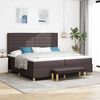 vidaXL Lit &agrave; ressorts avec matelas Marron fonc&eacute; 200 x 200 cm tissu