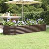 vidaXL Lit sur&eacute;lev&eacute; de jardin Acier galvanis&eacute; marron