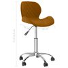 vidaXL Chaise pivotante de salle &agrave; manger Marron Velours