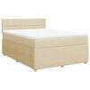 vidaXL Sommier &agrave; lattes de lit avec matelas Cr&egrave;me 160x200 cm Tissu