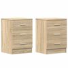 vidaXL Tables de chevet 2pcs chêne sonoma 38x35x56cm bois d'ingénierie
