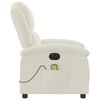 vidaXL Fauteuil inclinable de massage &eacute;lectrique cr&egrave;me velours