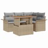 vidaXL Ensemble de canap&eacute; de jardin 5 pcs Beige Poly rotin