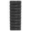 vidaXL Serviettes de toilette premium SOLUND 10 pi&egrave;ces Anthracite 30 x 30 cm 600 g/m&sup2;