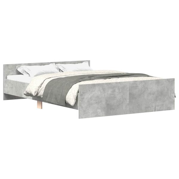 vidaXL Cadre de lit sans matelas gris b&eacute;ton 150x200 cm