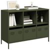 vidaXL Buffet vert olive 101,5x39x73,5 cm acier lamin&eacute; &agrave; froid