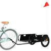 vidaXL Remorque de v&eacute;lo noir tissu oxford et fer