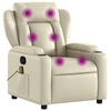 vidaXL Fauteuil de massage inclinable cr&egrave;me similicuir