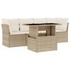 vidaXL Salon de jardin avec coussins 5 pcs beige r&eacute;sine tress&eacute;e